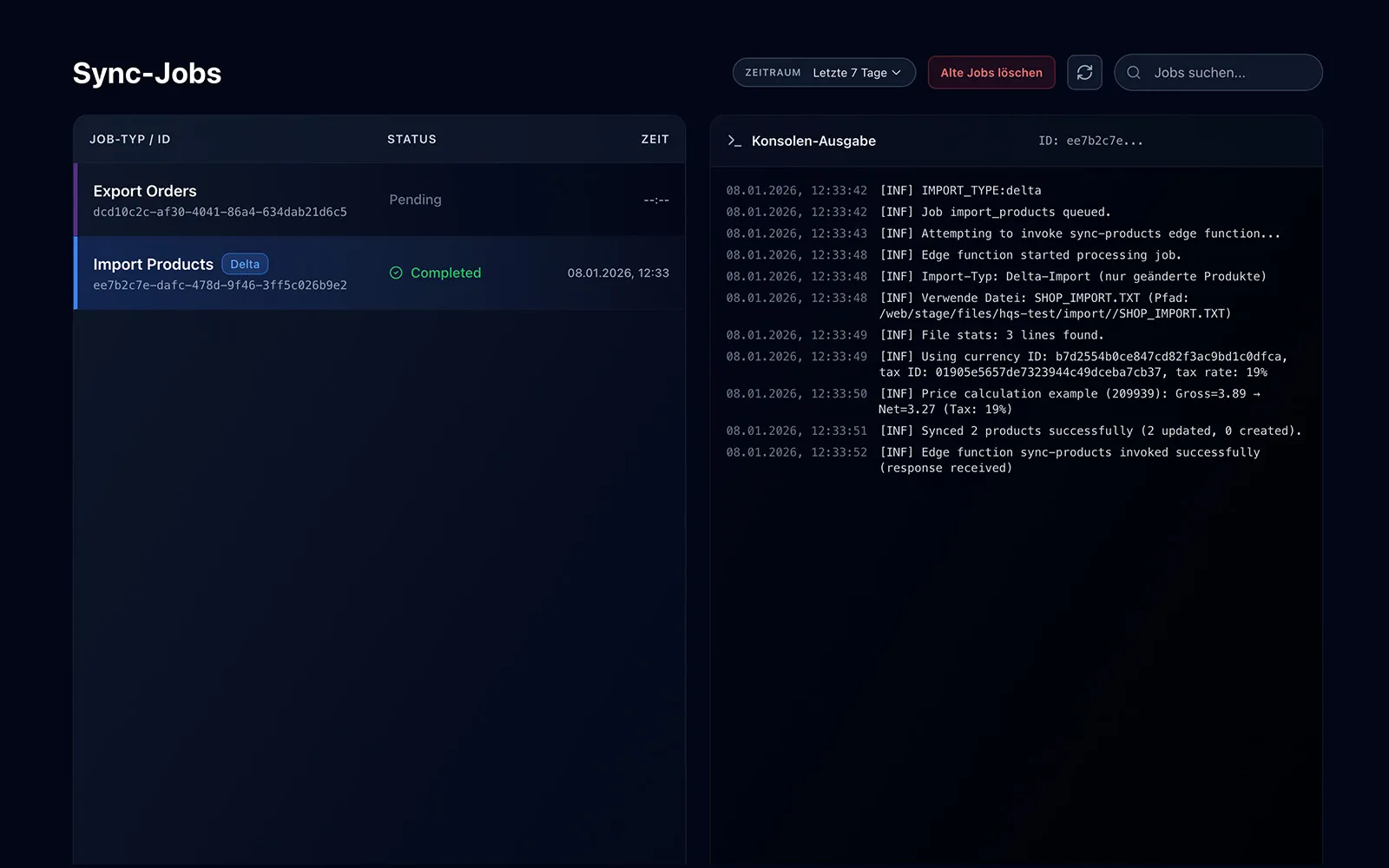 Transparenz Logfile